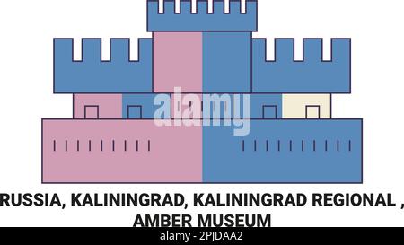 Russia, Kaliningrad, Kaliningrad Regional , Amber Museum viaggio punto di riferimento vettoriale illustrazione Illustrazione Vettoriale