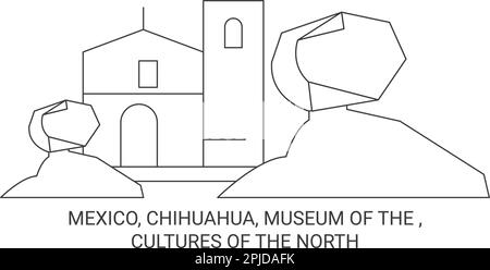 Messico, Chihuahua, Museo del , Cultures of the North viaggio punto di riferimento vettore illustrazione Illustrazione Vettoriale