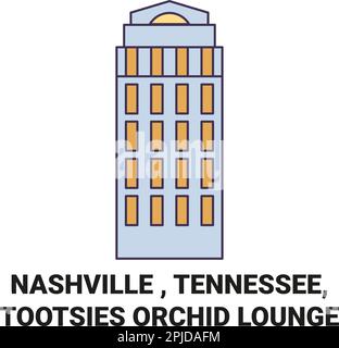 Stati Uniti, Nashville , Tennessee, Tootsies Orchid Lounge viaggio punto di riferimento vettore illustrazione Illustrazione Vettoriale