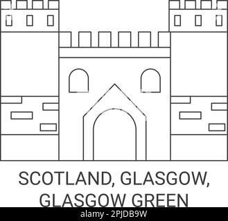 Scotland, Glasgow, Glasgow Green Travel riferimento vettoriale illustrazione Illustrazione Vettoriale