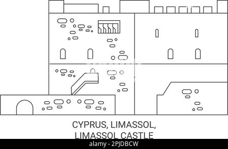 Cipro, Limassol, Limassol Castello viaggio punto di riferimento vettoriale illustrazione Illustrazione Vettoriale