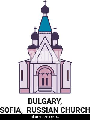 Bulgary, Sofia, la chiesa russa viaggio punto di riferimento vettore illustrazione Illustrazione Vettoriale