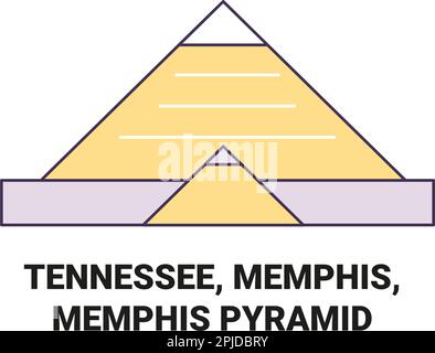 Stati Uniti, Tennessee, Memphis, Memphis Pyramid viaggio punto di riferimento vettoriale illustrazione Illustrazione Vettoriale