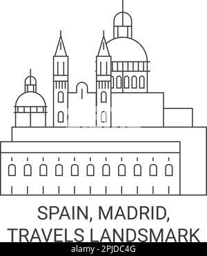 Spagna, Madrid, Viaggi Landsmark viaggio punto di riferimento vettore illustrazione Illustrazione Vettoriale