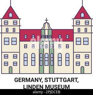 Germania, Stoccarda, Linden Museum viaggio punto di riferimento vettoriale illustrazione Illustrazione Vettoriale