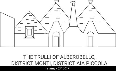 Italia, i Trulli di Alberobello viaggio punto di riferimento vettoriale illustrazione Illustrazione Vettoriale