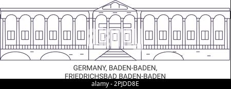 Germania, Badenbaden, Friedrichsbad Badenbaden viaggio punto di riferimento vettore illustrazione Illustrazione Vettoriale