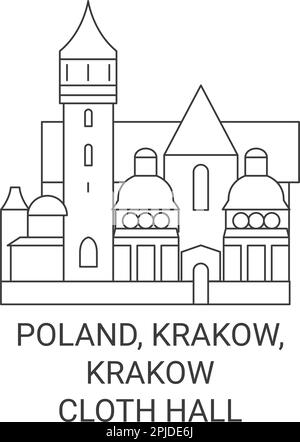 Polonia, Cracovia, Cracovia Cloth Hall viaggio punto di riferimento vettoriale illustrazione Illustrazione Vettoriale