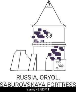 Russia, Oryol, Saburovskaya fortezza viaggio punto di riferimento vettore illustrazione Illustrazione Vettoriale