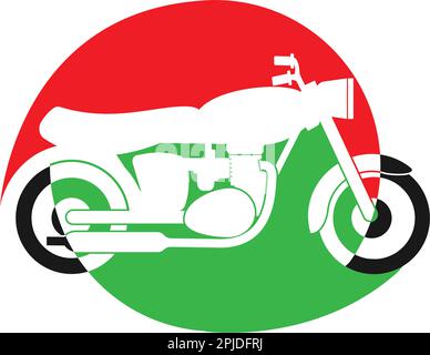 disegno grafico vektor icon moto d'epoca Illustrazione Vettoriale