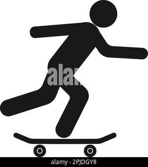 icona skateboard su sfondo bianco Illustrazione Vettoriale