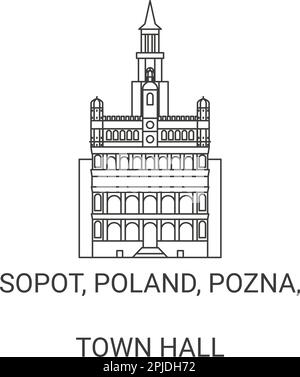 Polonia, Pozna, Municipio viaggio punto di riferimento vettore illustrazione Illustrazione Vettoriale