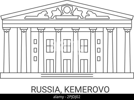 Russia, Kemerovo, disegno vettoriale di riferimento di viaggio Illustrazione Vettoriale