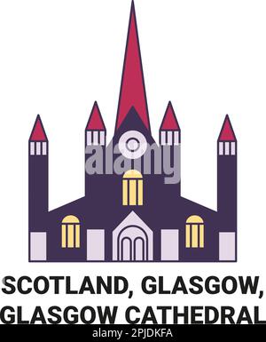 Scotland, Glasgow, Glasgow Cathedral viaggio punto di riferimento vettoriale illustrazione Illustrazione Vettoriale