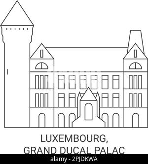 Luxembourg, Grand Ducal Palac viaggio punto di riferimento vettoriale illustrazione Illustrazione Vettoriale