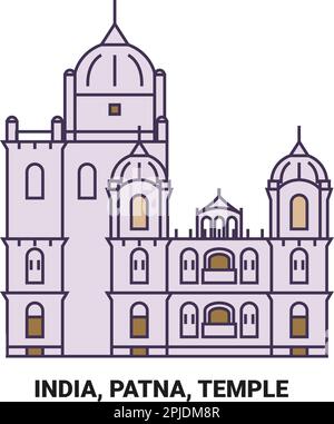 India, Patna, Viaggi Landsmark viaggio punto di riferimento vettoriale illustrazione Illustrazione Vettoriale