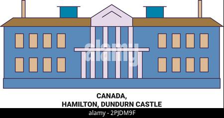 Canada, Hamilton, Dundurn Castello viaggio punto di riferimento vettore illustrazione Illustrazione Vettoriale