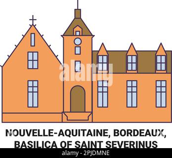 Francia, Bordeaux, Basilica di San Severinus viaggio punto di riferimento vettoriale illustrazione Illustrazione Vettoriale