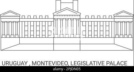 Uruguay , Montevideo, Palazzo legislativo, viaggio punto di riferimento vettoriale illustrazione Illustrazione Vettoriale