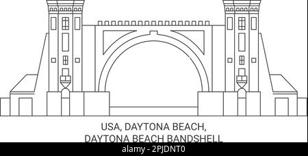 USA, Daytona Beach, Daytona Beach Bandshell viaggio punto di riferimento vettore illustrazione Illustrazione Vettoriale