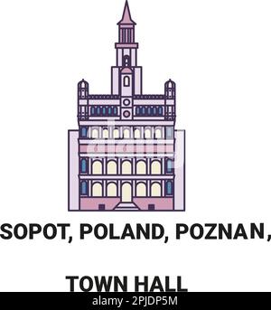 Polonia, Pozna, Municipio viaggio punto di riferimento vettore illustrazione Illustrazione Vettoriale