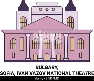 Bulgary, Sofia, Ivan Vazov National Theatre viaggio punto di riferimento vettoriale illustrazione Illustrazione Vettoriale