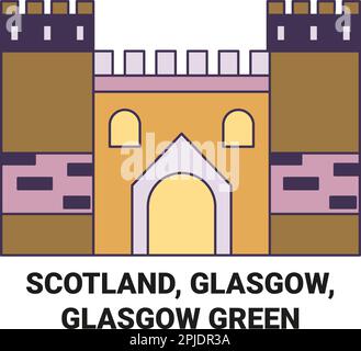 Scotland, Glasgow, Glasgow Green Travel riferimento vettoriale illustrazione Illustrazione Vettoriale