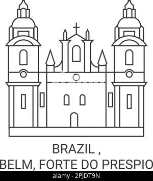 Brasile , Belm, Forte do Prespio viaggio punto di riferimento vettoriale illustrazione Illustrazione Vettoriale