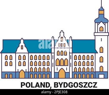 Polonia, Bydgoszcz, disegno vettoriale di riferimento di viaggio Illustrazione Vettoriale