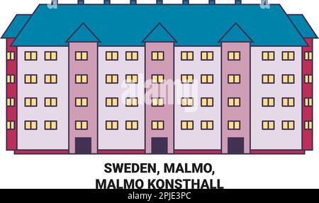 Svezia, Malmo, Malmo Konsthall viaggio punto di riferimento vettoriale illustrazione Illustrazione Vettoriale