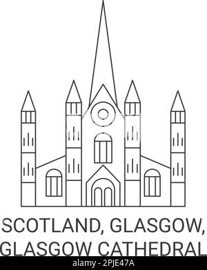 Scotland, Glasgow, Glasgow Cathedral viaggio punto di riferimento vettoriale illustrazione Illustrazione Vettoriale