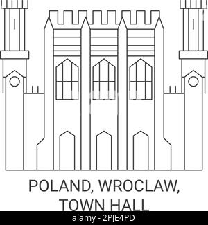 Polonia, Wroclaw, Municipio viaggio punto di riferimento vettore illustrazione Illustrazione Vettoriale