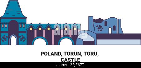 Polonia, Torun, Toru, viaggio Castello punto di riferimento vettoriale illustrazione Illustrazione Vettoriale