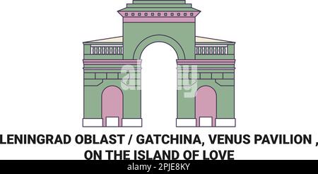 Russia, Gatchina, Padiglione di Venere , sull'Isola dell'Amore viaggio punto di riferimento vettore illustrazione Illustrazione Vettoriale