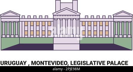 Uruguay , Montevideo, Palazzo legislativo, viaggio punto di riferimento vettoriale illustrazione Illustrazione Vettoriale