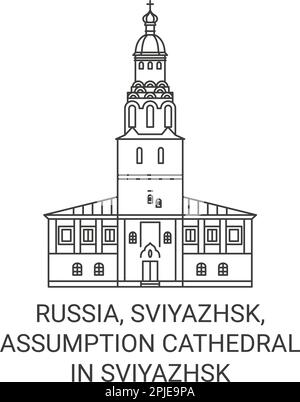 Russia, Sviyazhsk, Cattedrale dell'Assunzione a Sviyazhsk viaggio punto di riferimento vettore illustrazione Illustrazione Vettoriale