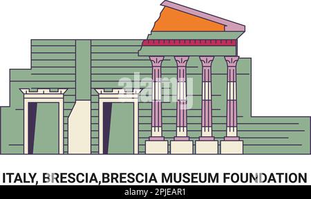 Italia, Brescia,Fondazione Museo Brescia, viaggio punto di riferimento vettoriale Illustrazione Vettoriale
