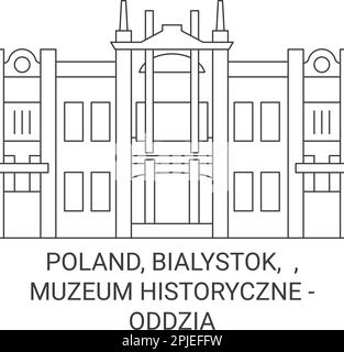 Polonia, Bialystok, Muzeum Historyczne Oddzia Muzeum Podlaskiego viaggio punto di riferimento vettoriale illustrazione Illustrazione Vettoriale