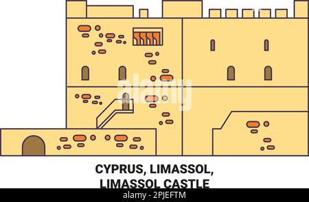 Cipro, Limassol, Limassol Castello viaggio punto di riferimento vettoriale illustrazione Illustrazione Vettoriale