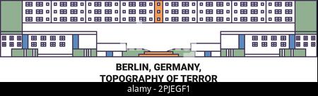 Berlino, Germania, Topografia del vettore di riferimento di viaggio del terrore Illustrazione Vettoriale
