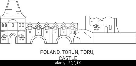 Polonia, Torun, Toru, viaggio Castello punto di riferimento vettoriale illustrazione Illustrazione Vettoriale