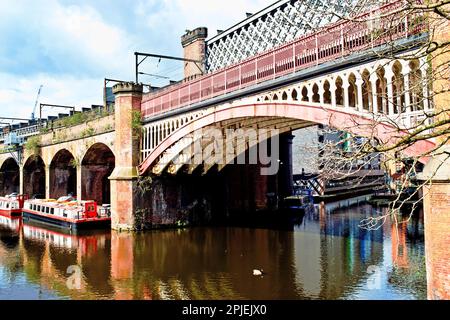 Ponti viadotti, Castlefield, Manchester, Lancashire, Inghilterra Foto Stock