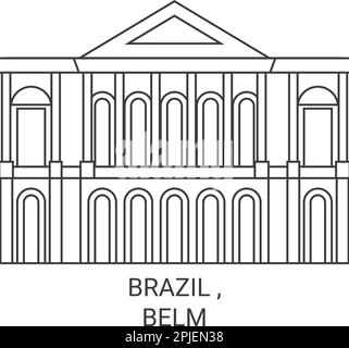 Brasile , Belm Travel riferimento vettoriale illustrazione Illustrazione Vettoriale