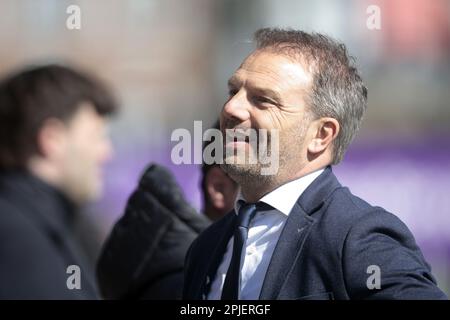 ROTTERDAM - Sparta Rotterdam allenatore Maurice Steijn durante la partita di campionato olandese tra Sparta Rotterdam e Feyenoord Rotterdam a Sparta Stadion Het Kasteel il 2 aprile 2023 a Rotterdam, Paesi Bassi. ANP JEROEN PUTMANS Foto Stock