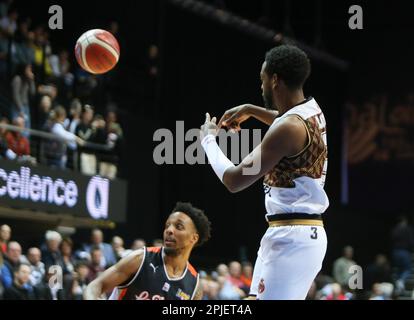 Jordan LOYD of AS MONACO la Coppa francese, Top 8, Semifinali Basket match tra le Mans Sarthe Basket e AS Monaco il 19 marzo 2023 all'Arena Loire di Trelaze, Francia - Foto Laurent Lairys / DPPI Foto Stock