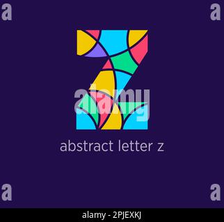 Icona del logo z della lettera astratta moderna. Transizioni di colore dal design a mosaico unico. Modello z a colori. vettore. Illustrazione Vettoriale