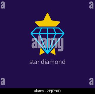 Esclusivo logo a stella. Design di colore moderno. Modello stellato con logo gemstone. vettore. Illustrazione Vettoriale