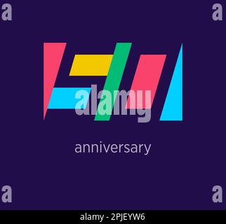 50th ° anniversario colorato logo design. Design di colore moderno. Modello logo anniversario. vettore. Illustrazione Vettoriale