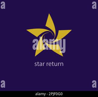 Moderno logo a stella introverso. Transizioni di colore uniche. Modello con logo a stella ciclico. vettore Illustrazione Vettoriale