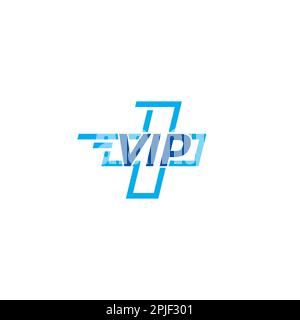 Croce medica e lettera VIP logo o icona design Illustrazione Vettoriale